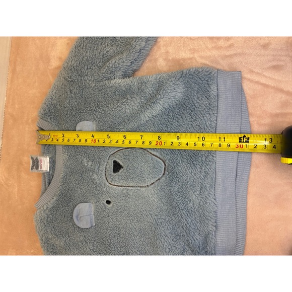 Chick Pea Baby Boys Girls Fuzzy Bear Pajamas Set 12M Blue - Picture 6 of 13